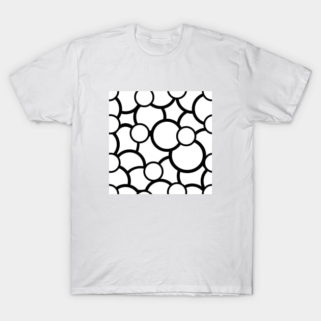 White  background with black circles T-Shirt by Ulka.art